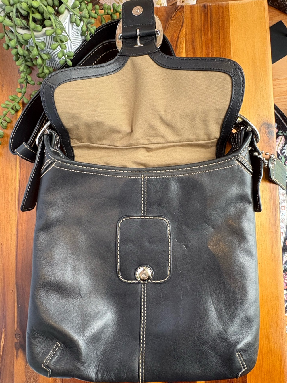 Coach Bleecker Large Leather Flap Crossbody / Shoulder Bag - M0893-F13355 - 2008 - Picture 7 of 13